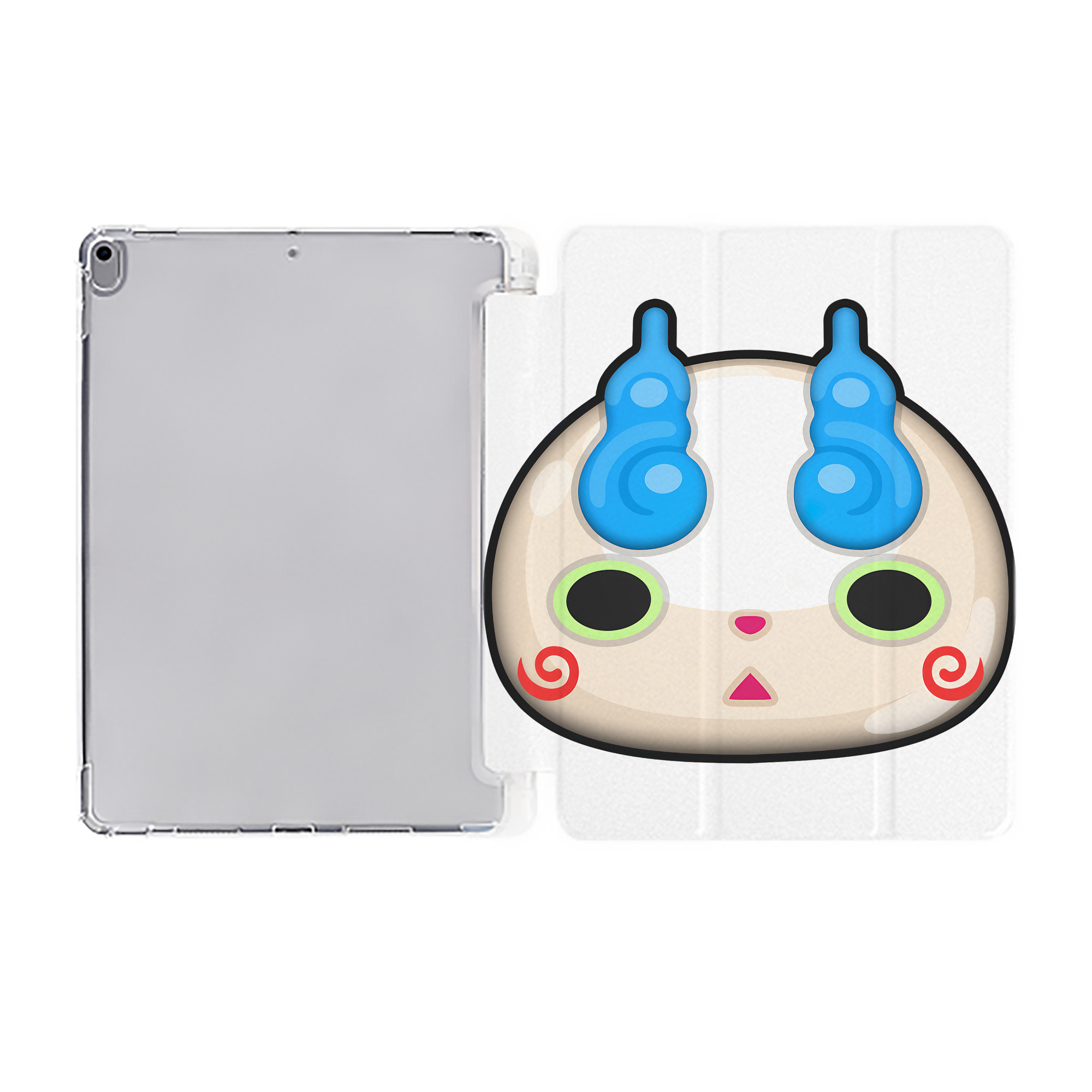 （画像用） 妖怪ウォッチ Yo-kai Watch IPad ケース ペン収納付き 三つ折りスタンド PUレザー×シリコン 対応機種9.5/10.5/10.9インチ